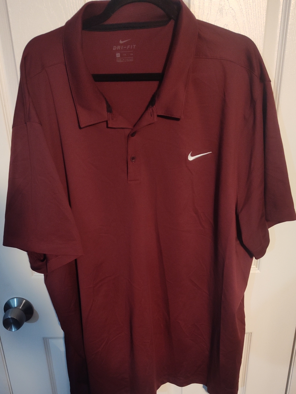 Nike Maroon Polo with White Swoosh